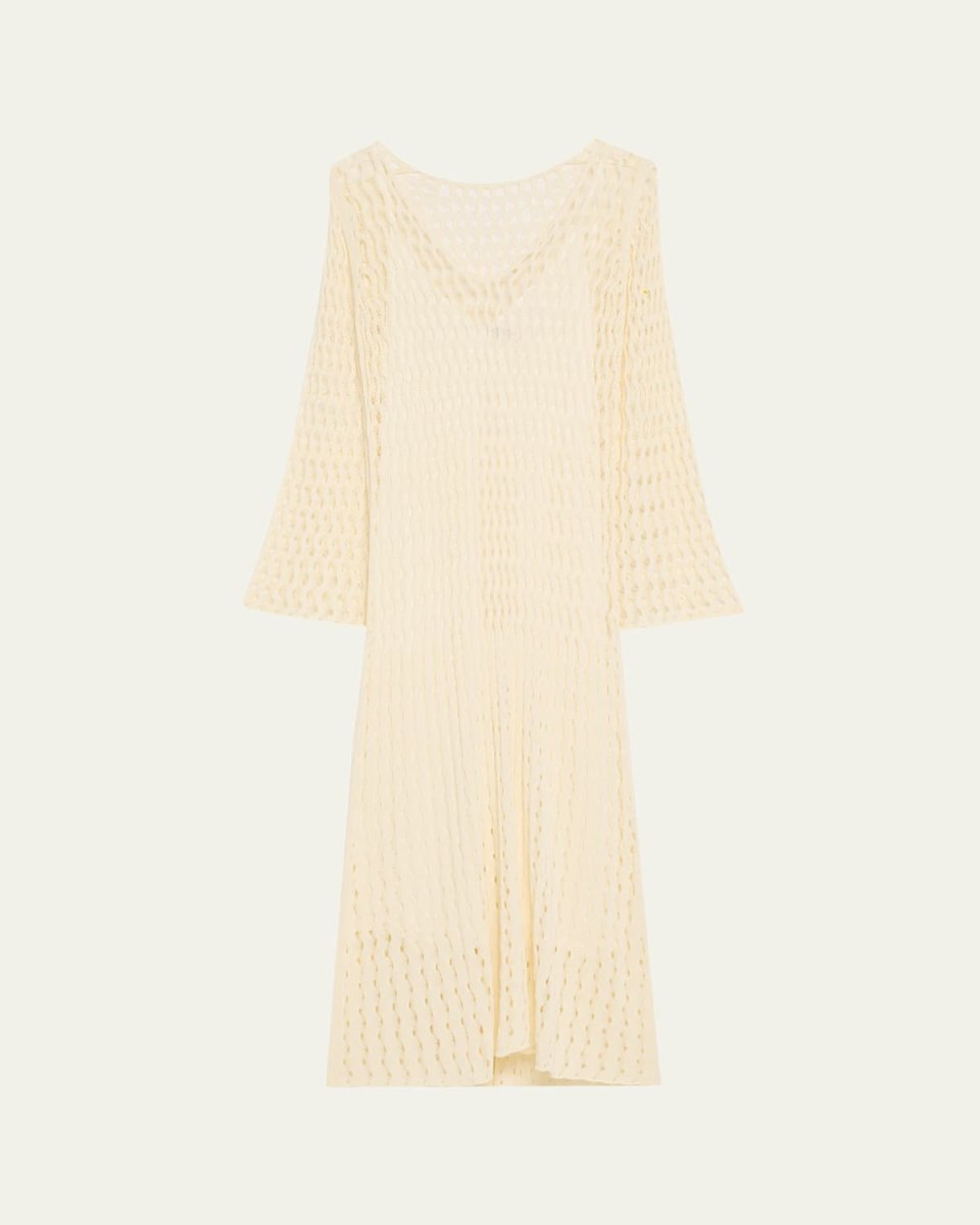 Jemmy Open Knit Long-Sleeve Midi Dress